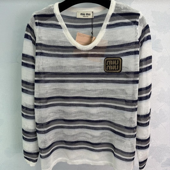 Miu Miu Striped Sweater - Picture 1 of 4